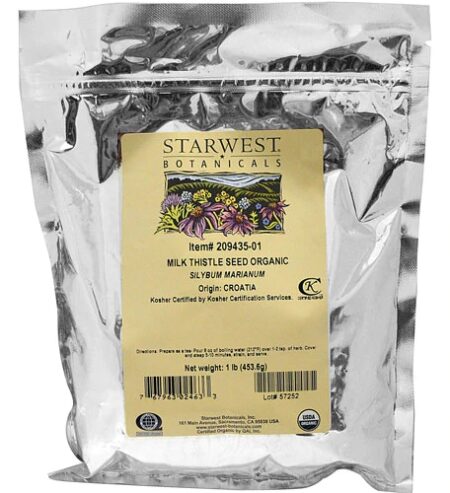 Starwest Botanicals Organic Milk Thistle Seed Whole -- 1 lb