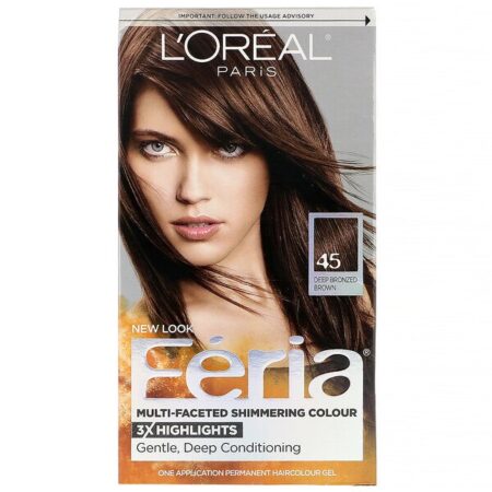 L'Oreal, Féria, cor brilhante multifacetada, Deep Bronzed Brown 45, 1 aplicação