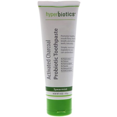 Hyperbiotics, Creme Dental Probiótico Com Carvão Vegetal Ativado, Hortelã, 113 g (4 oz)