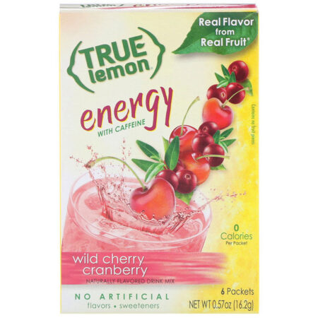 True Citrus, True Lemon, Energy, Wild Cherry Cranberry , 6 Packets, 0.57 oz (16.2 g)