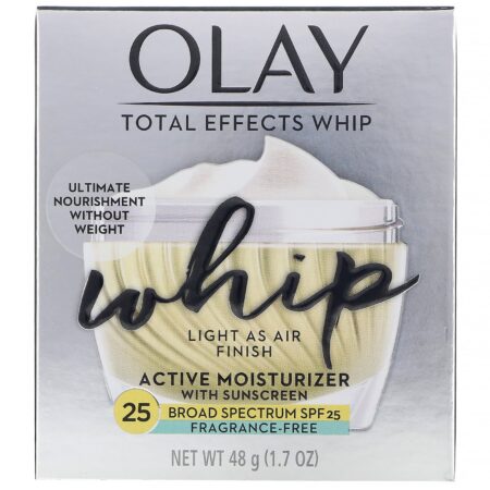 Olay, Total Effects Whip, Hidratante ativo com protetor solar, SPF 25, Sem perfume, 48 g (1,7 oz) - Image 2