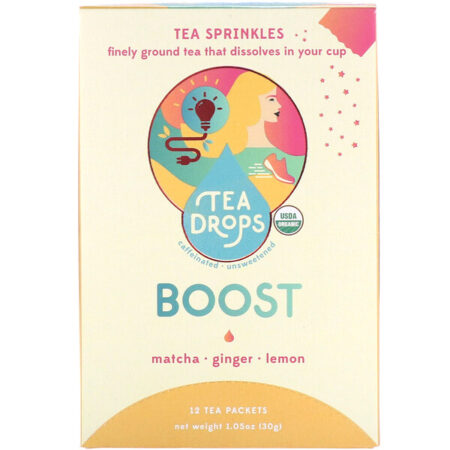 Tea Drops, Grânulos de Chá, Reforço, 12 Pacotes de Chá, 30 g (1,05 oz)