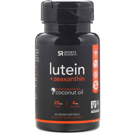 Sports Research, Lutein + Zeaxanthin with Coconut Oil, 30 Veggie Softgels