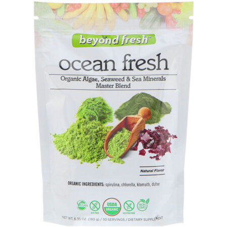 Beyond Fresh, Fresco do oceano, algas orgânicas, algas marinhas e minerais do mar Master Blend, sabor natural, 6,35 onças (180 g)