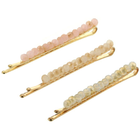 Kitsch, Beaded Bobby Pins, Blush/Mauve, 3 Pieces - Image 4