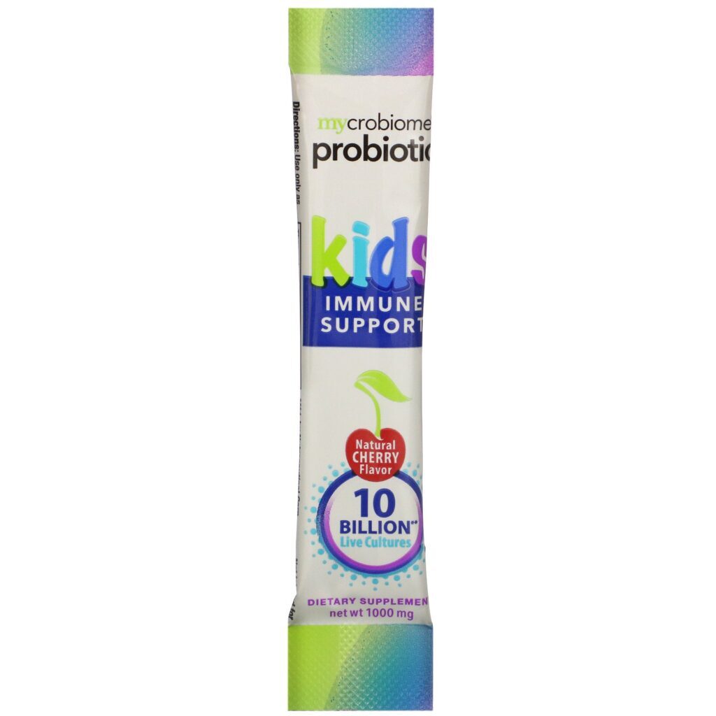 Solaray, Mycrobiome Probiotic, Kids, Immune Support, Natural Cherry Flavor, 10 Billion Live Cultures, 20 Stick Packs - Imagem 3
