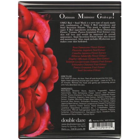 Double Dare, OMG!, Red Snail Mask, 1 Sheet, 0.92 oz (26 g) — foto 2