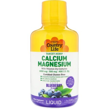 Country Life, Liquid Calcium Magnesium, Blueberry, 16 fl oz (472 ml)