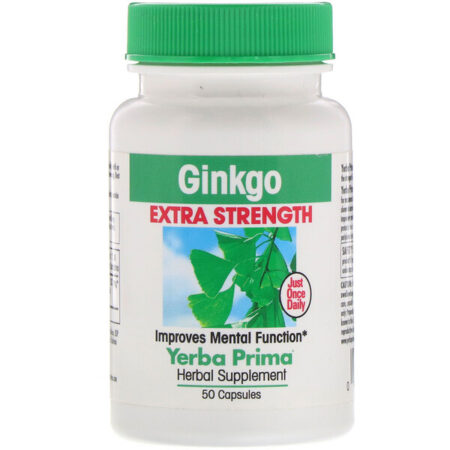 Yerba Prima, Força Extra de Ginkgo, 50 Cápsulas