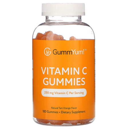 GummYum!, Vitamin C Gummies, Natural Tart Orange Flavor, 250 mg, 180 Gummies