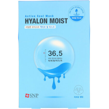 SNP, Hyalon Moist, Active Seal Mask, 5 Sheets, 1.11 fl oz (33 ml) Each