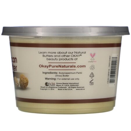 Okay Pure Naturals, African Shea Butter, White Smooth, 13 oz (368 g) - Image 2