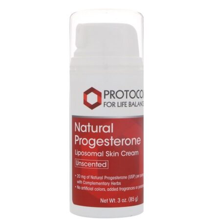 Protocol for Life Balance, Progesterona Natural, Creme Lipossomal para a Pele, Sem Fragrância, 85 g (3 oz)