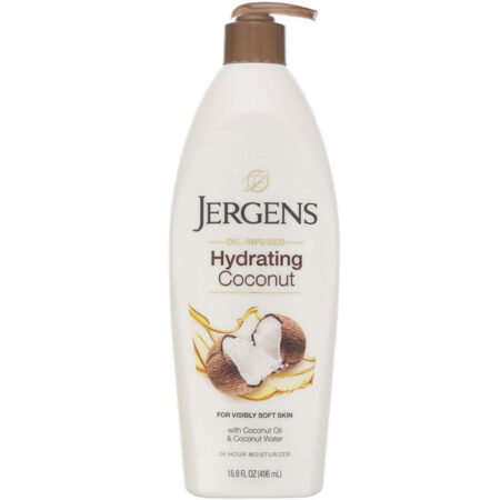 Jergens, Hidrante de coco, com infusão de óleo, 496 ml