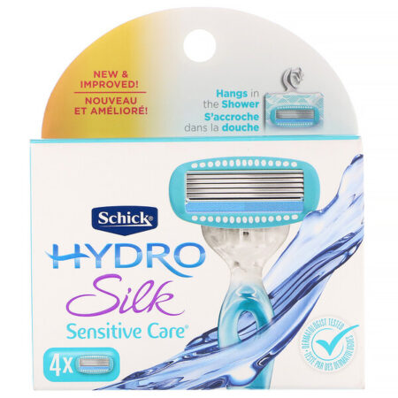 Schick, Hydro Silk, cuidado sensível, 4 cartuchos