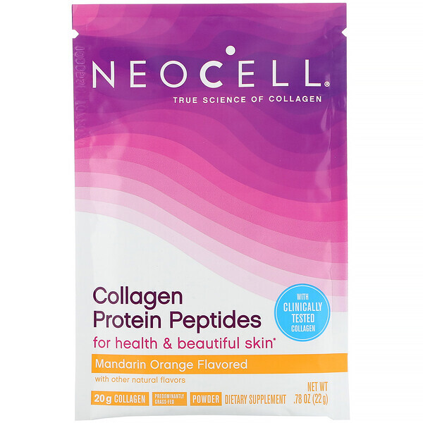 Neocell, Peptídeos de Proteína de Colágeno, Tangerina, 22 g (0,78 oz)