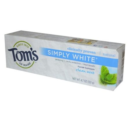 Tom's of Maine, Pasta de Dente com Flúor Simply White, Menta Limpa, 133 g - Image 2