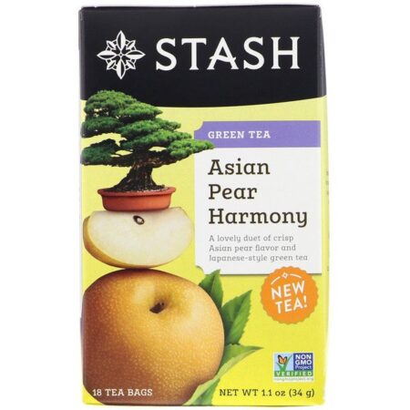 Stash Tea, Chá Verde, Harmonia de Pêra Asiática, 18 Saquinhos de Chá, 1,1 oz (34 g)