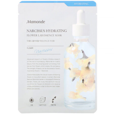 Mamonde, Hidratação de Narciso, Máscara Flower Lab Essence, 1 Folha, 25 ml