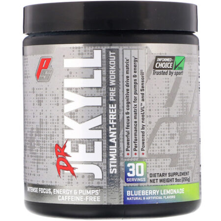 ProSupps, Dr Jekyll, Pré-treino Sem Estimulantes, Limonada de Mirtilo, 7,9 oz (255 g)