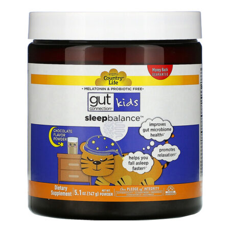 Country Life, Gut Connection Kids, Sleep Balance, Chocolate Flavor Powder, 5.1 oz (147 g)