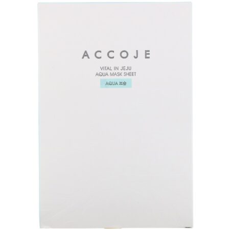 Accoje, Vital in Jeju, Aqua Sheet Mask, 8 Sheets, 22 ml Each - Image 2