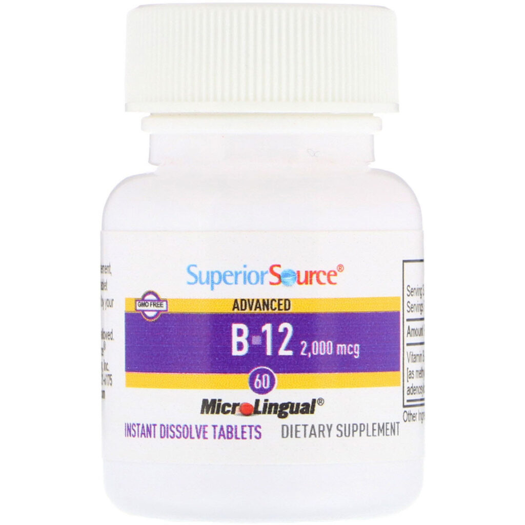Superior Source, Advanced B-12, 2,000 mcg, 60 Tablets - Imagem 3