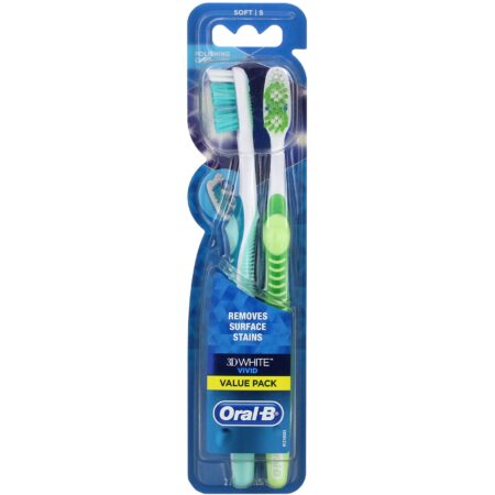 Oral-B, 3D White, Vivid Toothbrush, Soft, 2 Pack - Image 2