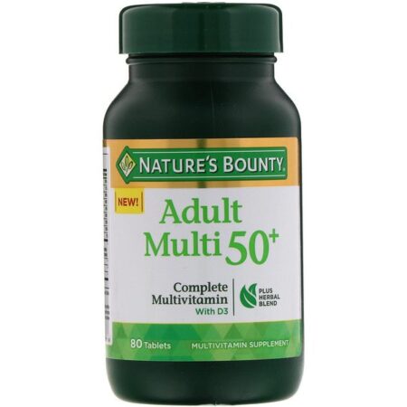 Nature's Bounty, Adultos Multi 50+, multivitamina completa com D3, 80 comprimidos