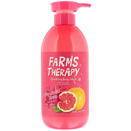 Doori Cosmetics, Farms Therapy, Sabonete líquido espumante para o corpo, Toranja transparente, 700 ml