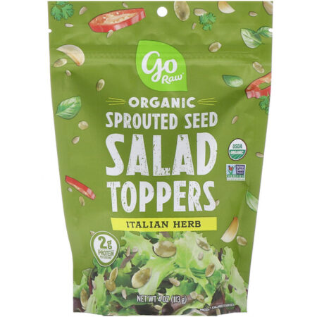 Go Raw, Orgânico, Topper de Salada com Sementes Germinadas, Erva Italiana, 113 g (4 oz)