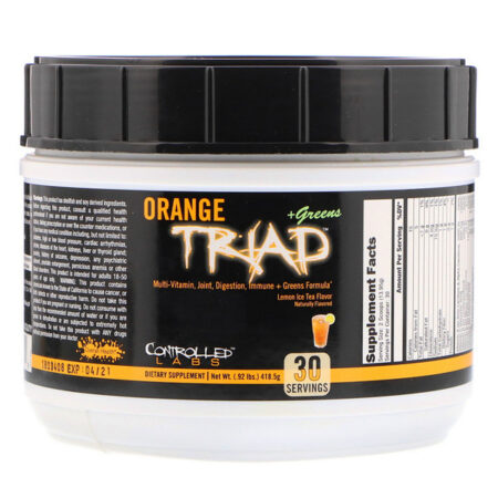 Controlled Labs, Orange Triad + Greens, Lemon Ice Tea Flavor, 0.92 lbs (418.5 g)