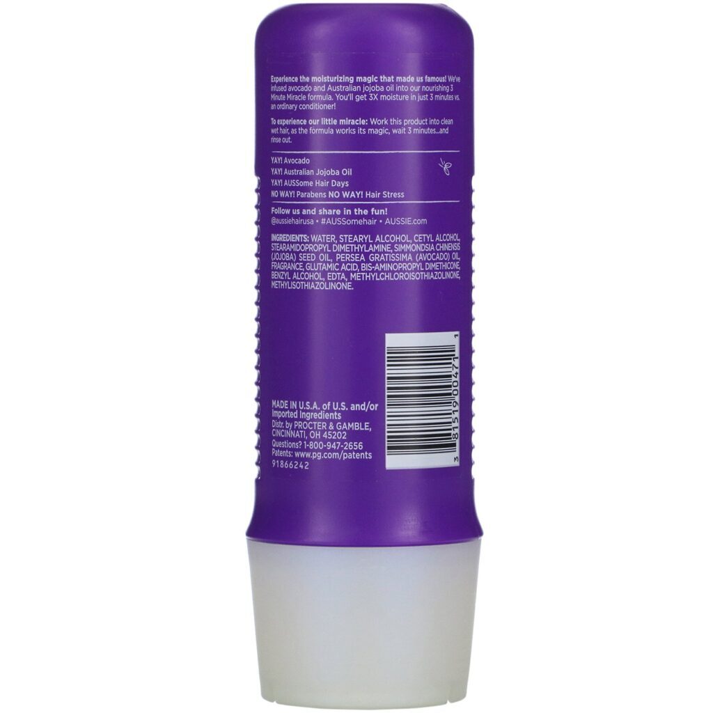 Aussie, 3 Minute Miracle, Moist Deep Conditioner, with Avocado & Australian Jojoba Oil, 8 fl oz (236 ml) - Imagem 2