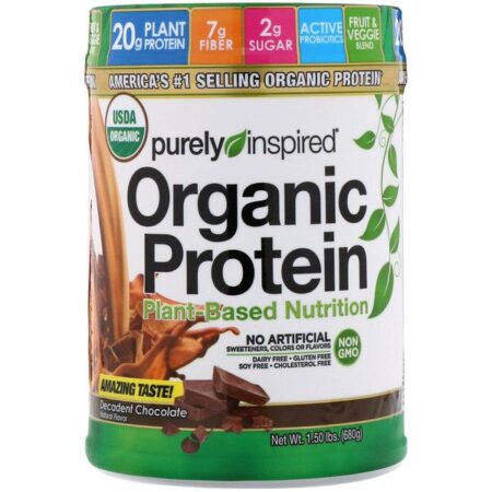 Purely Inspired, Proteína Orgânica, Nutrição de Origem Vegetal, Chocolate Luxuoso, 1,5 lbs (680 g)