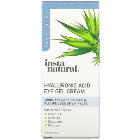 InstaNatural, Hyaluronic Acid Eye Gel Cream, 0.5 fl oz (15 ml) - Image 2