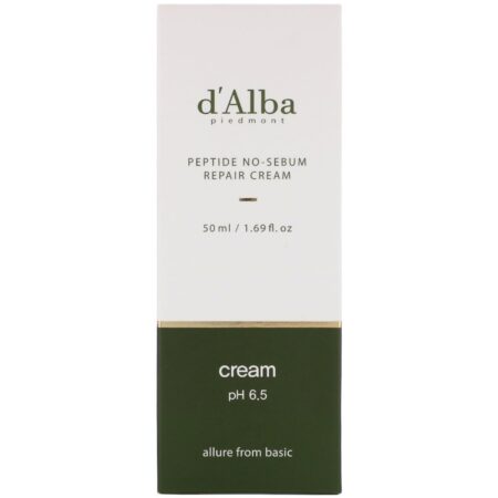 d'Alba, Peptide No-Sebum, Repair Cream, 1.69 fl oz (50 ml) - Image 2