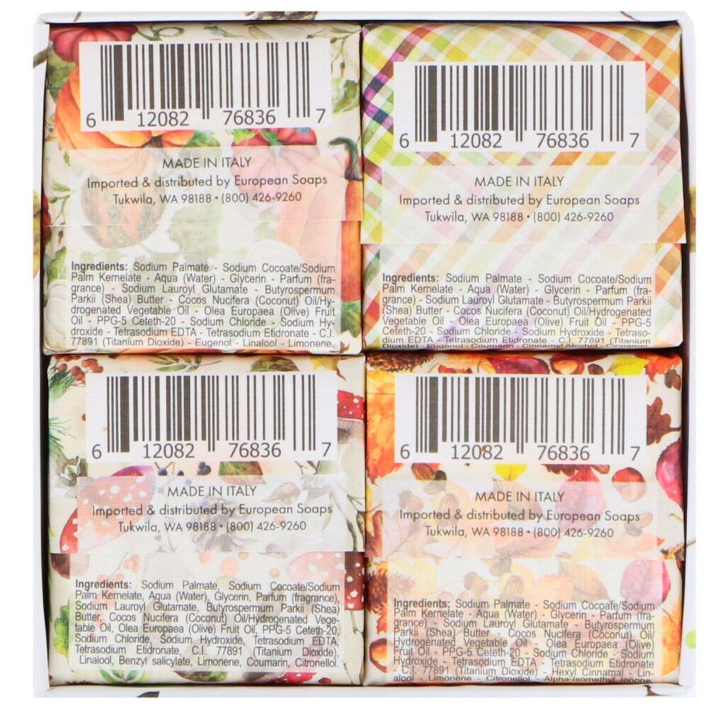 European Soaps, Via Mercato, Natale, Kit de Sabonetes de Manteiga de Karité, 4 Sabonetes, 50 g Cada - Imagem 2