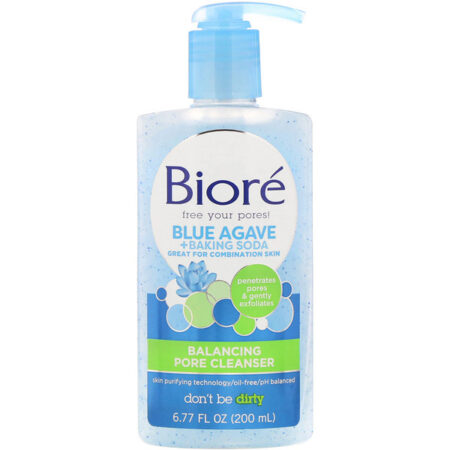 Biore, Limpador de poros equilibrador, agave azul + bicarbonato de sódio, 6,77 fl oz (200 ml)