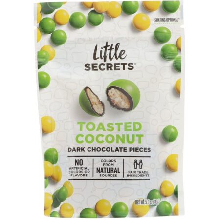 Little Secrets, Pedaços de Chocolate Amargo, Coco Torrado, 142 g