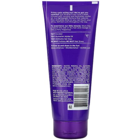 Aussie, Miracle Curls, Frizz Taming Cream, Coconut & Australian Jojoba Oil, 6.8 oz (193 g) - Image 2