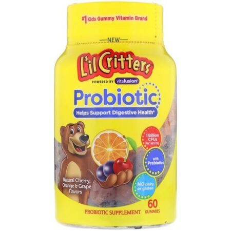 L'il Critters, Probiótico, Sabor Natural de Cereja, Laranja e Uva, 60 Jujubas