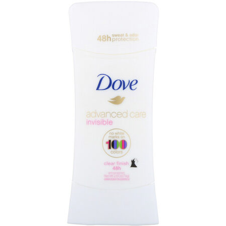 Dove, Advanced Care, Invisível, desodorante antitranspirante, Clear Finish, 74 g