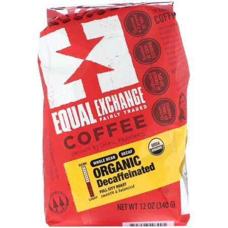 Equal Exchange, Organic, Coffee, Decaffeinated, Whole Bean, 12 oz (340 g)