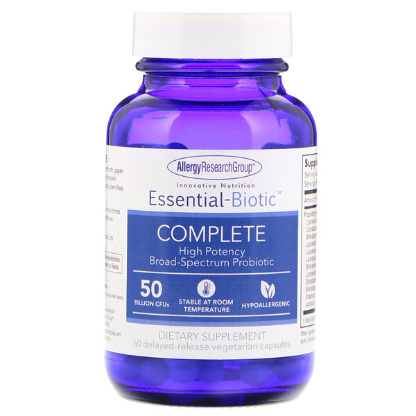 Allergy Research Group, Essential-Biotic, Complete, 50 Billion CFU's, 60 Delayed-Release Vegetarian Capsules