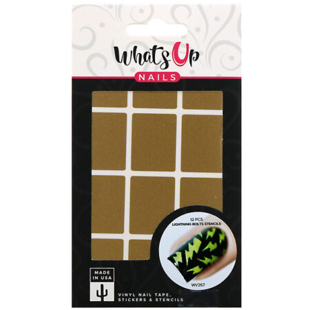 Whats Up Nails, Stencils de Relâmpagos, 12 Unidades