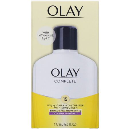 Olay, Complete, Hidratante diário UV365 com protetor solar, FPS 15, Pele oleosa, 177 ml (6 oz) - Image 2