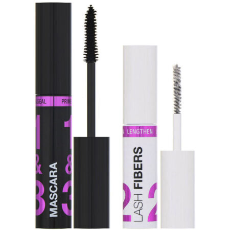 Wet n Wild, Rímel Lash-O-Matic + Kit de Extensão de Fibra, Preto intenso, 11 ml