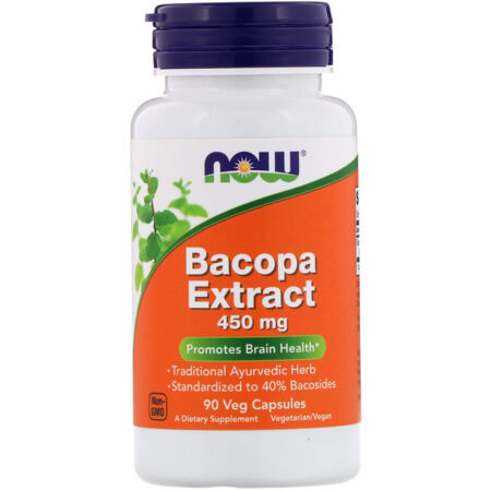 Now Foods, Extrato de Bacopa, 450 mg, 90 Cápsulas Vegetais