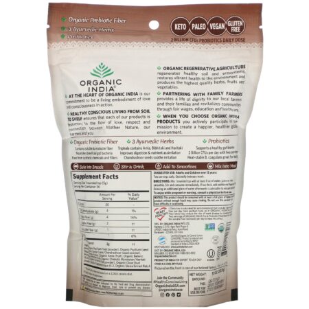 Organic India, Psyllium Pre & Probiotic Fiber, Cinnamon Spice, 10 oz (283 g) - Image 2