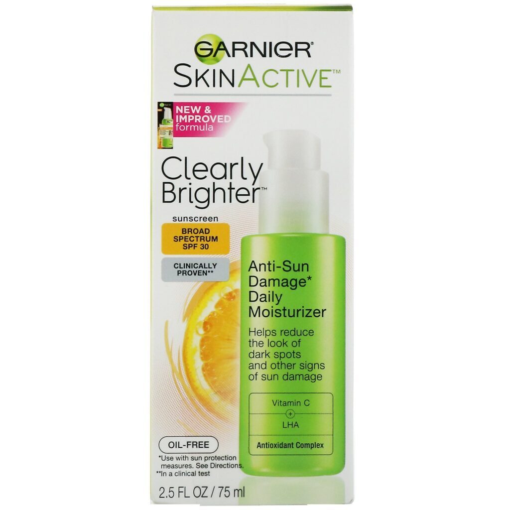 Garnier, SkinActive, Clearly Brighter, Anti-Sun Damage Daily Moisturizer, SPF 30, 2.5 fl oz (75 ml) - Imagem 2